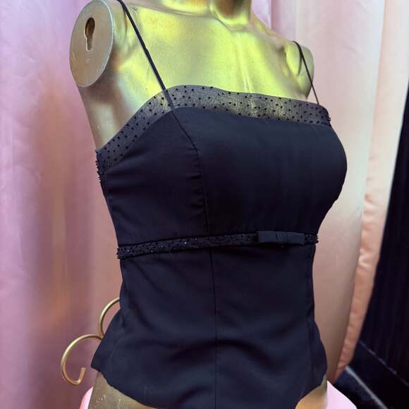 Mori Lee Boned corset style top/ double layered- with light mesh overlay/ beaded - Picture 2 of 4